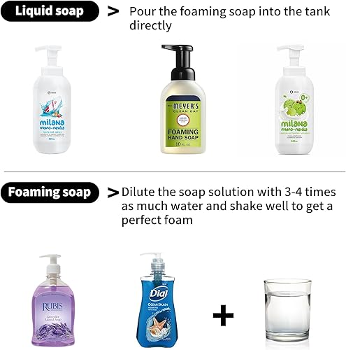 Miniatura 6 de Dispensador de jabón automático recargable, dispensador de jabón sin contacto ajustable de 4 niveles eléctricos, para cocina, baño, hotel,