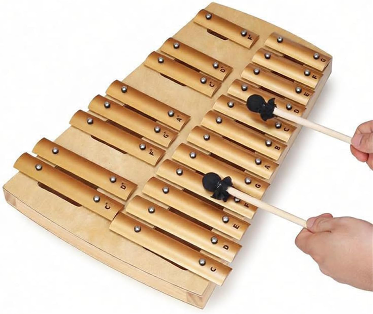20-Note Aluminum Xylophone Orff Percussion Instrument, Upgraded Dual-Chamber Resonant Box, Suspended Key Design - Ideal for Music Education & Performance