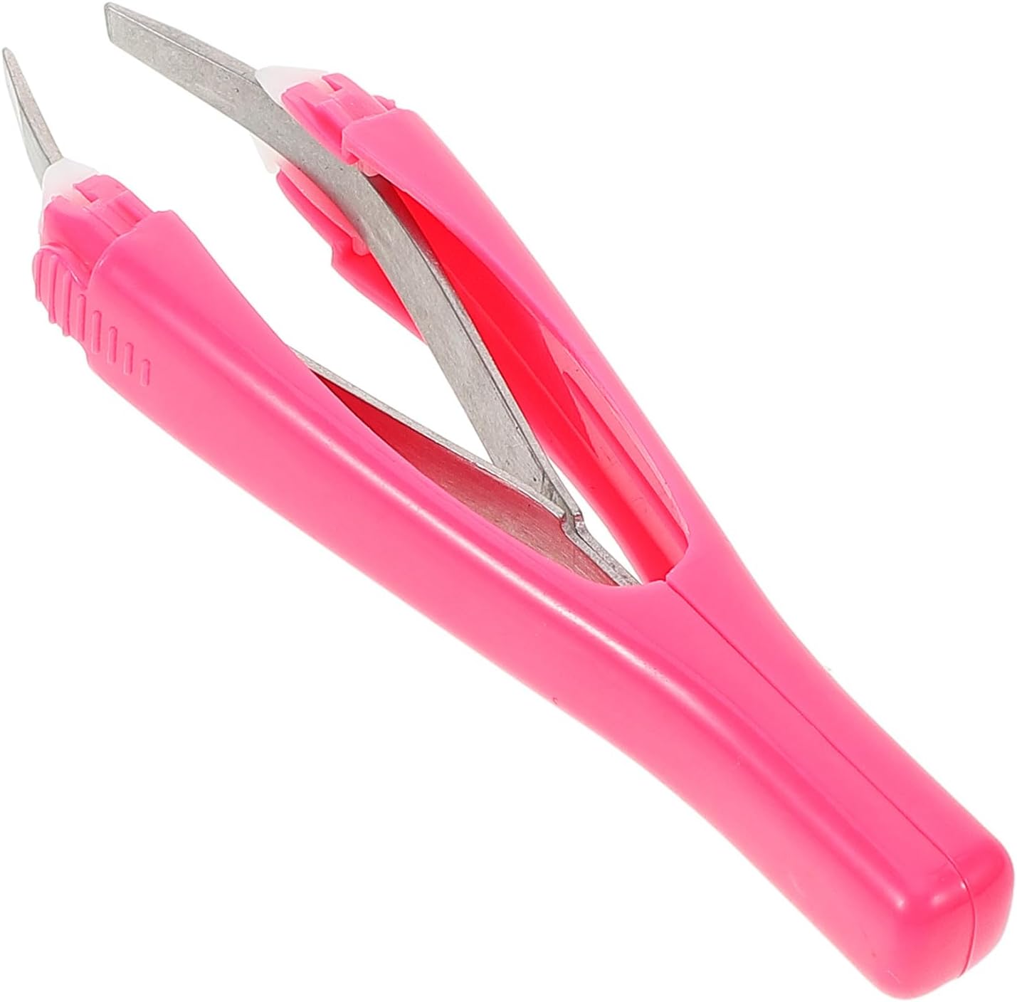 Abaodam Stainless Steel Eyebrow Tweezer Automatic Retractable Eyebrow Hair Clip 9.2cm Portable Trimming Tool for Women Facial Hair Removal