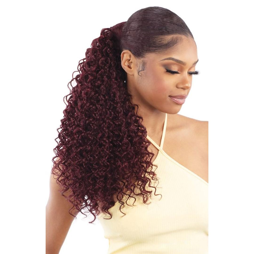 View 1 of -N-Go Weave Organique Pony Pro Ponytail Sleek Water Curl 18" with Secret Pocket made by Pre-sewn Weave (Color: P1B/30)