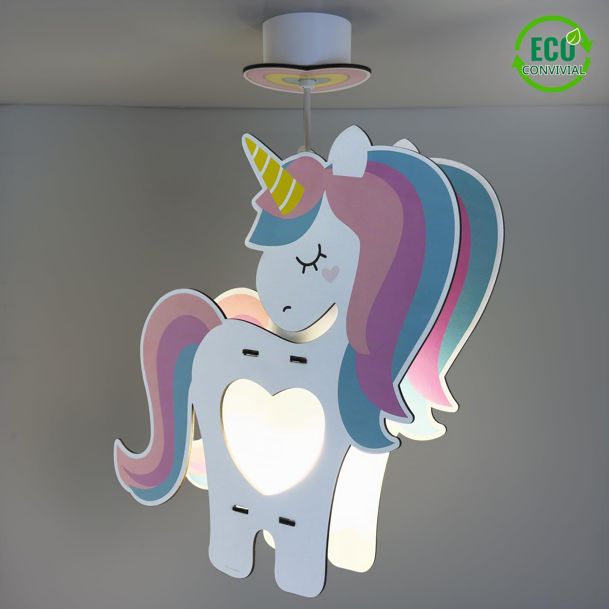 Dalber Lustre Chambre Lampe Suspension Enfand Licorne