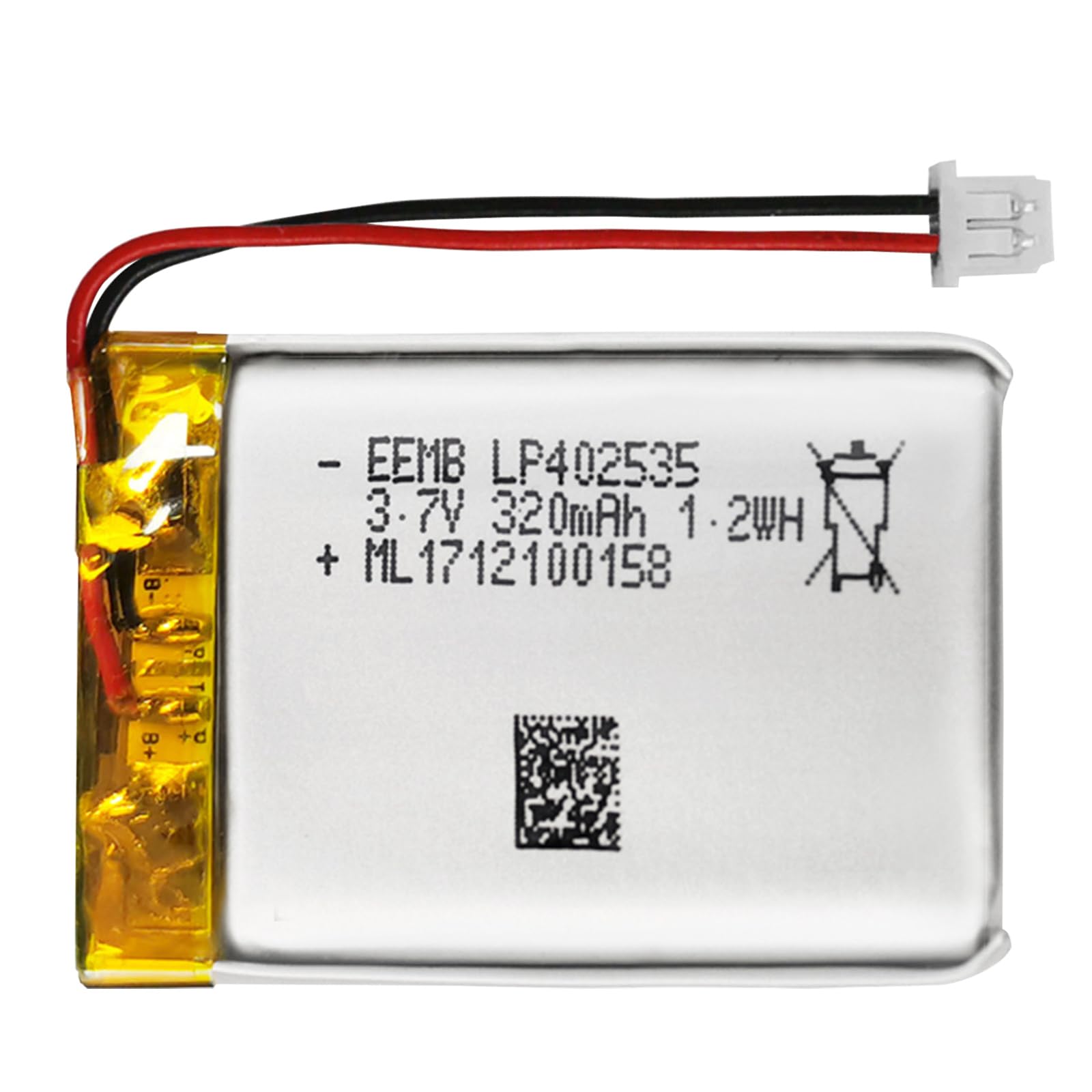 EEMB Lithium Polymer Battery 3.7V 320mAh 402535 Lipo Rechargeable Battery Pack with Wire Molex Connector for Speaker and Wireless Device- Confirm