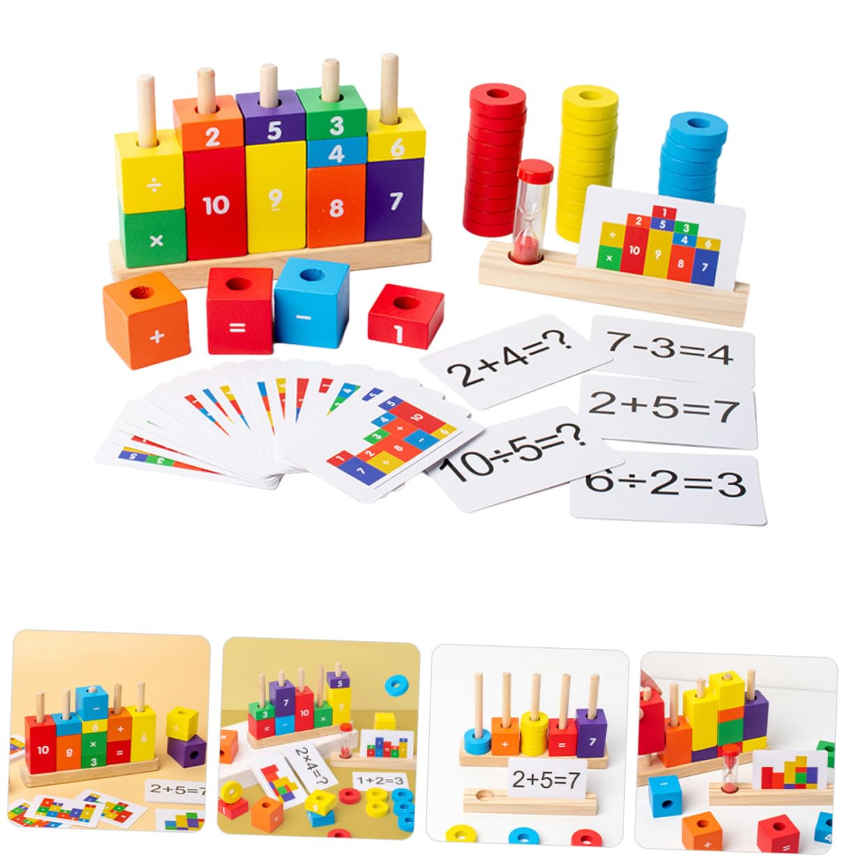 Holz Bausteine für Lernspielzeug Montessori Zahlenrechen Bunte Zahlenblöcke aus Sicherem Material für Vorschulkinder Jahre zur Kognitiven und Mathematikverständnis