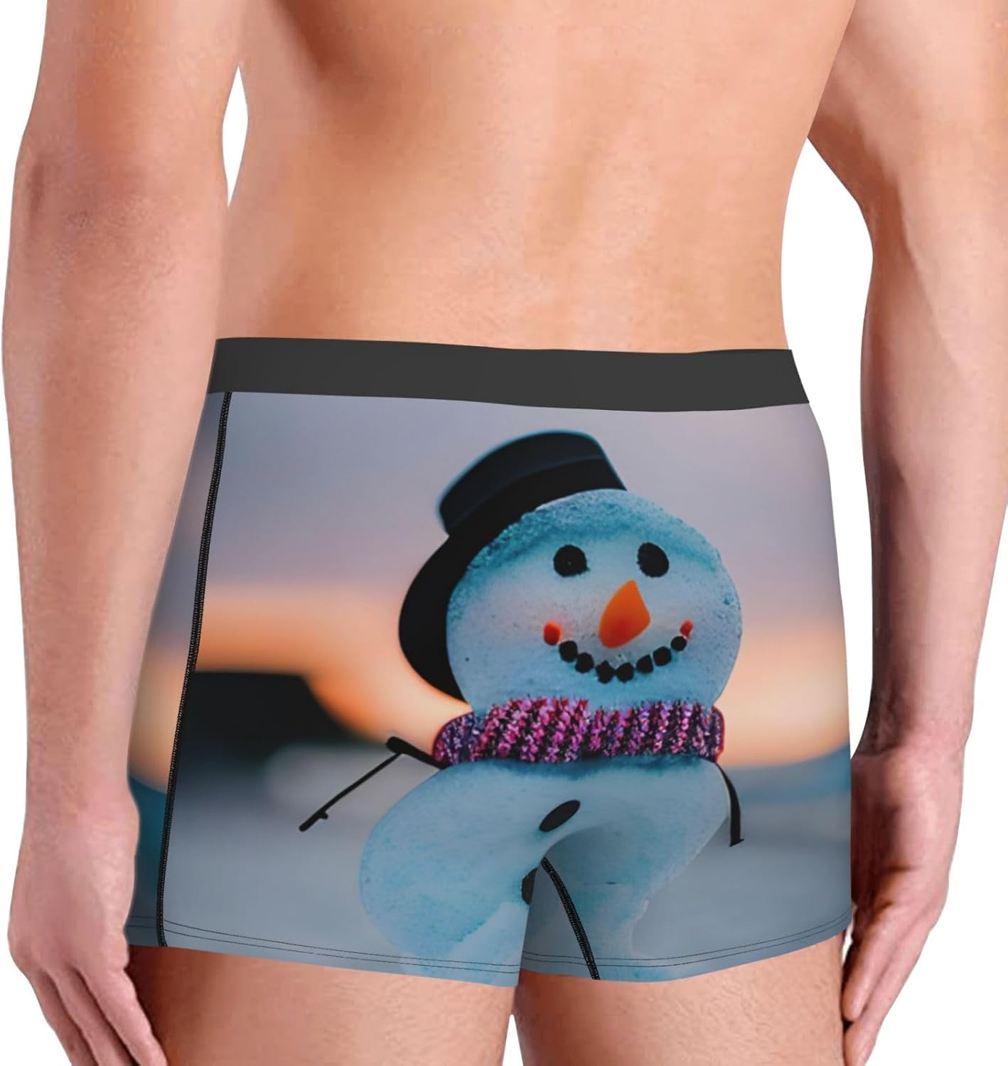 Beach Snowman Print Boxers For Menâ€“full Print Mens Underwear Boxer Briefs,Comfortable Boxers For Men