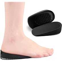 Height Increase Insoles, Heel Lift Pad, Gel Height Increase Insoles, Shock Absorption Heel Cushion Pads, Height Lift Shoes Inserts for Men & Women Large 9-12, 1.4 Inch 2 Pairs Black