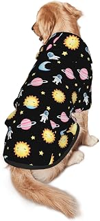 Big Dog Hooded Planet Moon Stars Rocket Outer Space Tee Comfortable Pocket Pullover Costume for Australian Shepherd, Beagle, Sporty Wear