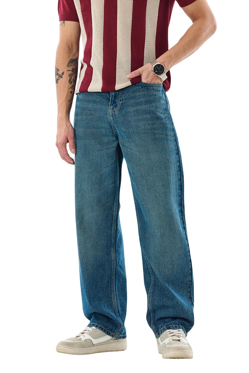 snitch Men Jeans | Loose Fit Heavy Distressed Design | 100% Cotton Fabric & Relaxed Style for Casual & Street Wear-picture-53