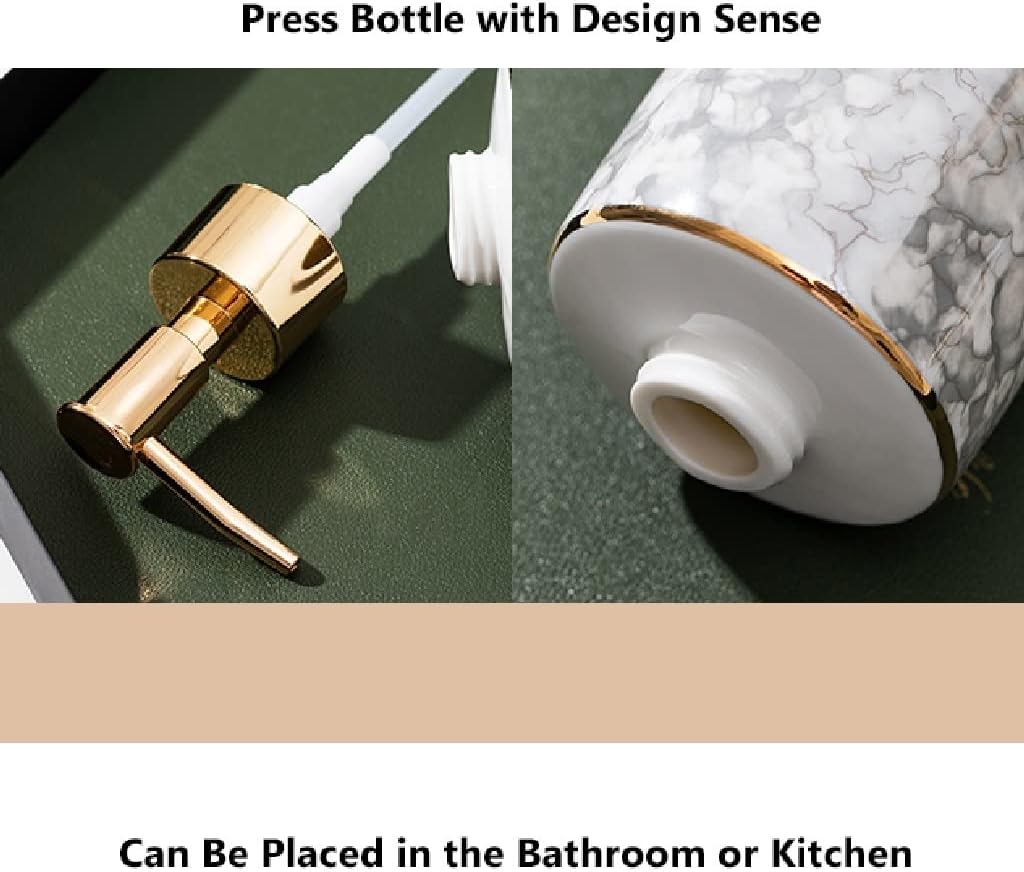 soap Dispenser,Bathroom Accessories, Ceramic Liquid Soap Dispenser Lotion Dispensing Bottle Hand Sanitizer Press Bottle Sub-Bottling Bathroom Accessory Gift, 390 Ml/13.2oz (Color : E, Size : 390ML)