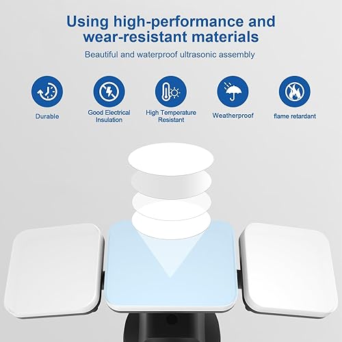 Miniatura 3 de GUYULUX Luz con sensor de movimiento para exteriores, luz LED de 45 W para exteriores del atardecer al amanecer y detector de movimiento ajustable,