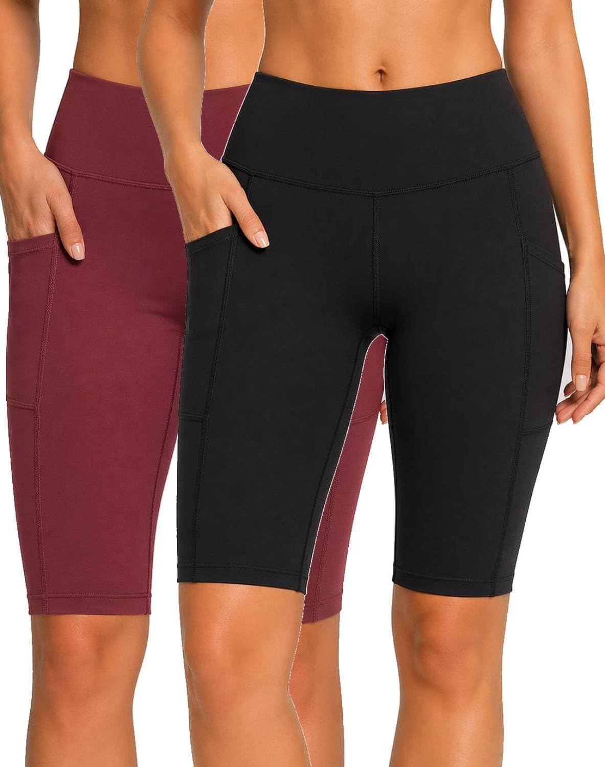 Women's High Waist Active Leggings with Pockets Squat Proof Yoga Workout Pants Tummy Control Stretch Activewear