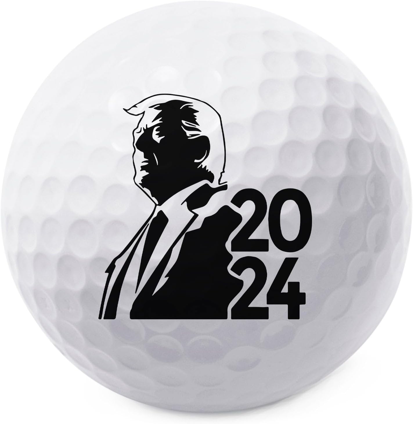 TeesAndTankYou Trump 2024 Silhouette Golf Ball - Novelty Gift for Men Golfers and Dad
