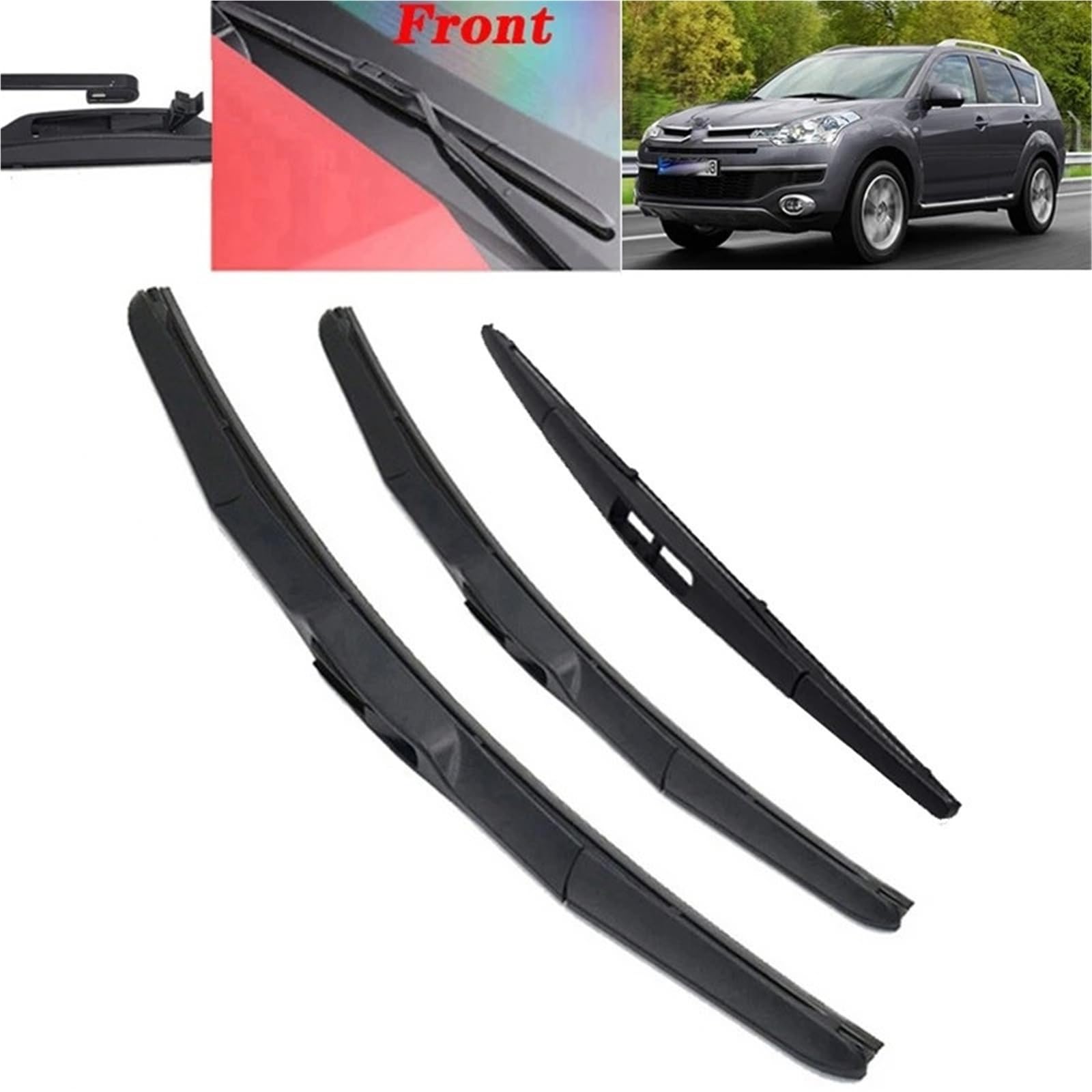 Escobilla Limpiaparabrisas Delantera Y Trasera Para Citroën Para C-Crosser 2007-2013 Set De Escobillas De Recambio