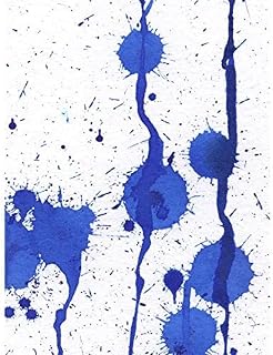 Hendo Tanuki Abstract Blue Paint Splat Painting A Unframed Wall Art Print Poster Home Decor Premium