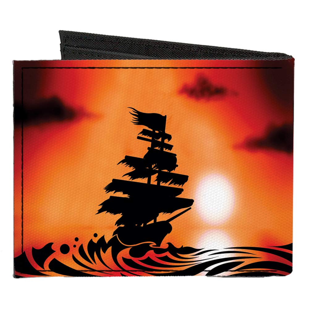 Buckle-Down Men's Standard Canvas Bifold Wallet Pirate Ship, 4.0