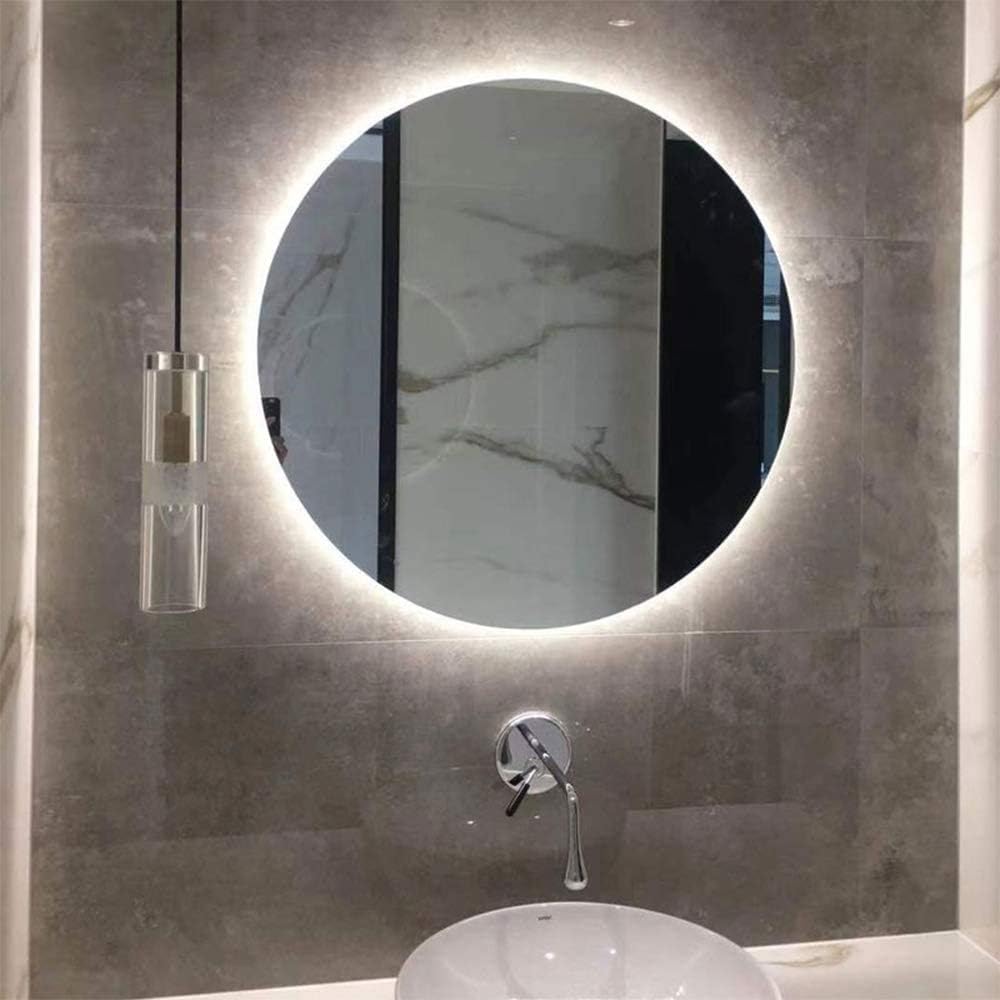 Bathroom Round Backlit LED Light Round Wall-Mounted Smart with lamp Single Touch Anti-Fog(60cm)