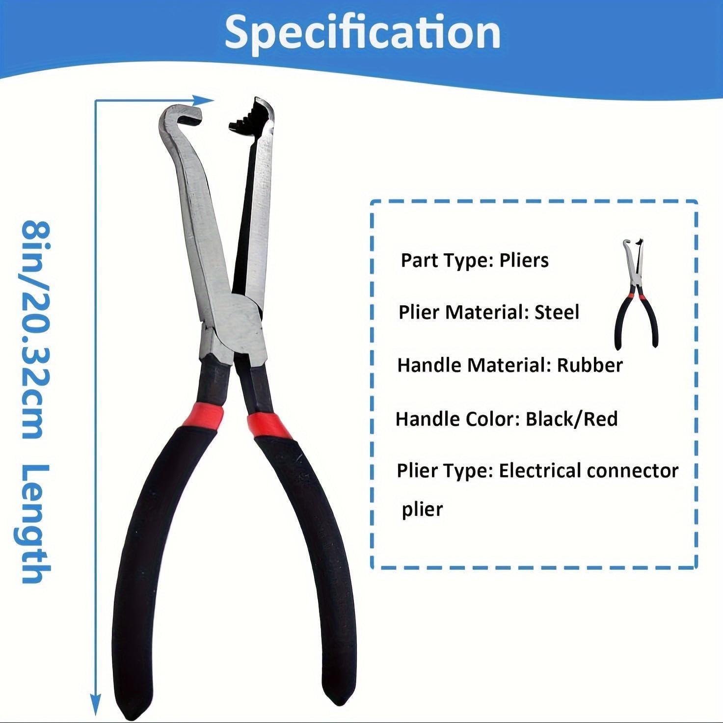 Electrical Disconnect Pliers and Oil Filter Pliers 8-Inch, Swivel Jaw Automotive Wire Connector Removal Tool, Push Tab Release, Comfort Grip Handle for Car Truck