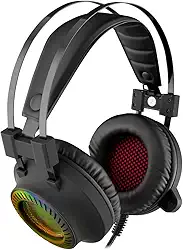 Bright, Headset Gamer Conexão USB Com Tecnologia 7.1 Simulação Som Virtual Surround na Cor Preto e com Luzes LED, Com Protetor de Ouvido Almofadado, Possui Controle de Volume e Microfone Embutido
