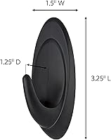 Vista 2 de Command Hooks, Black, 3 lb Capacity Outdoor Water-Resistant Strips 2-Hooks 4-Strips Damage-Free