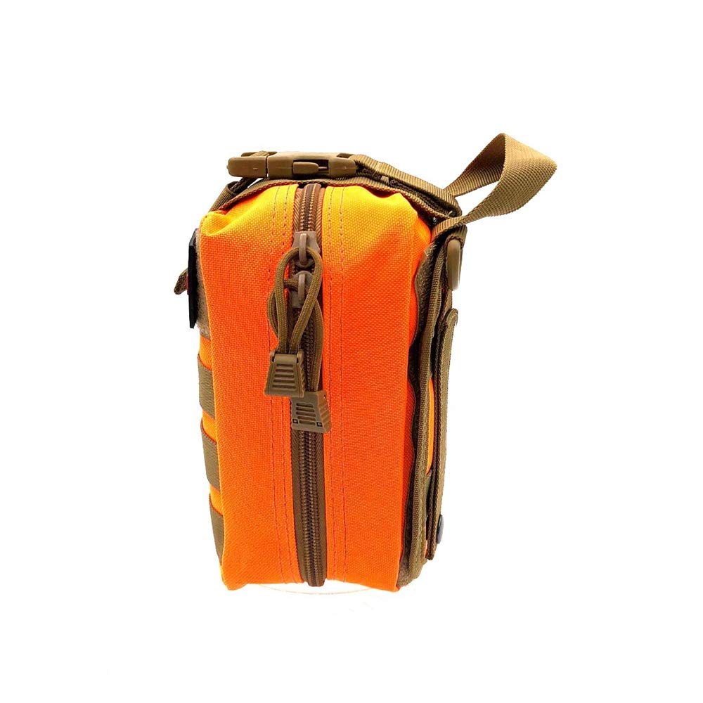 PETSOLA FOUOS Tactical MOLLE EMT IFAK Pouch,Medical First Aid Kit Utility Pouch for Camping & Hiking (Bag Only) (Orange)