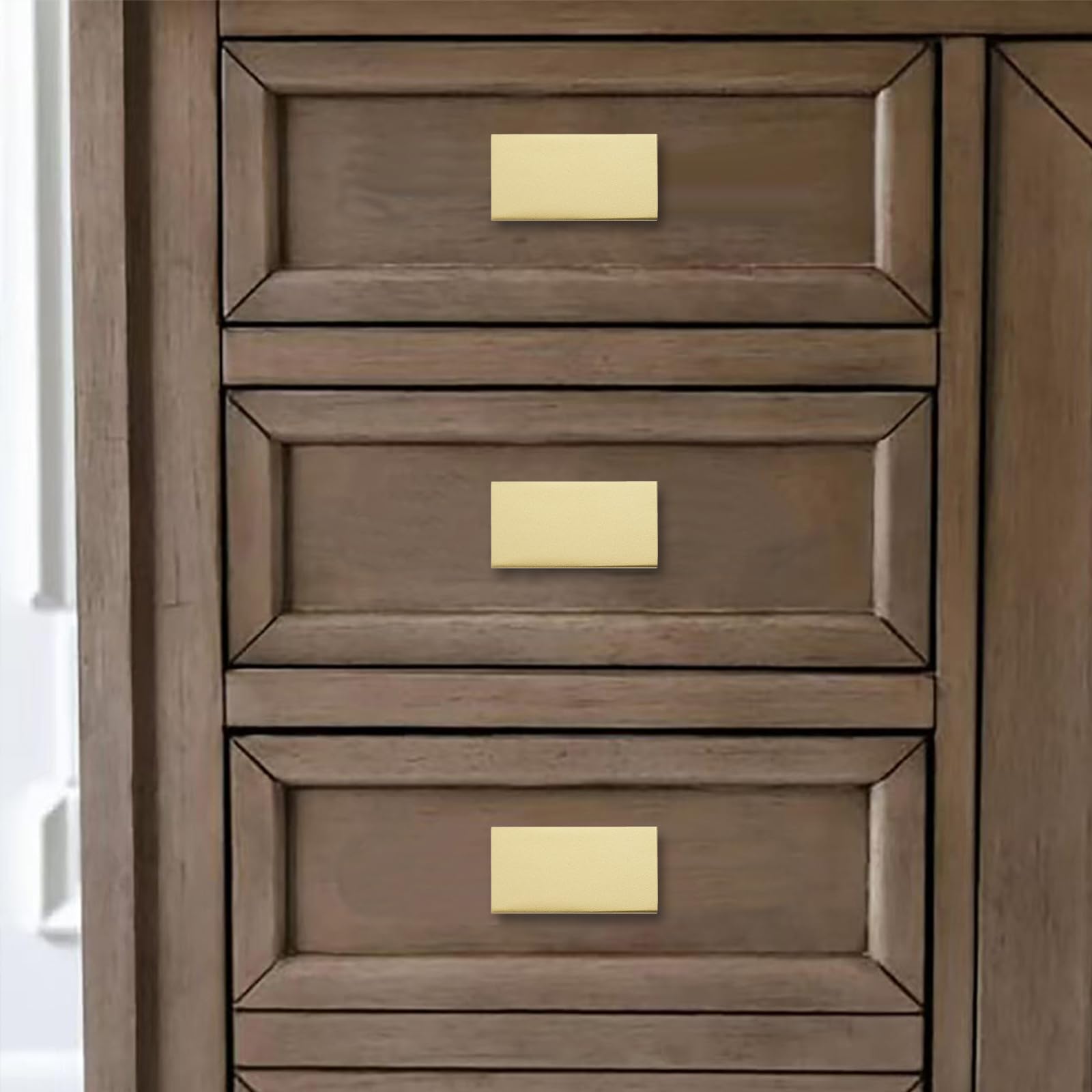 Square Brushed Gold Cabinet Knob, 1-13/32 in (36 mm) — KHTUMEWARE