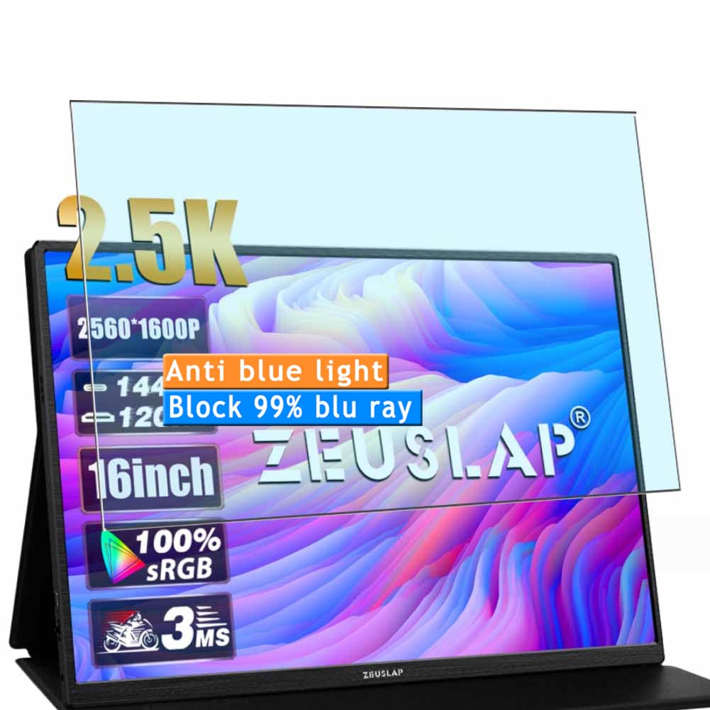 Vaxson 2-Pack Anti Blue Light Screen Protector, compatible with ZEUSLAP P16K Portable Monitor 16", TPU Guard Film Protectors Sticker [NOT Tempered Glass]