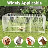 FIVMEN Outdoor Hundezwinger 400x200x150 cm Groß Hundekäfig Hundehütte Hundehaus Verzinkter Stahl mit Abschließbarer Tür Hundezaun Hundeauslauf Draußen