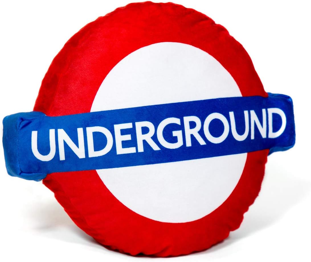 Officially Licensed London Underground Roundel Logo Cushion - Cute Soft Plush Toy for Kids and Collectors - Transport for London