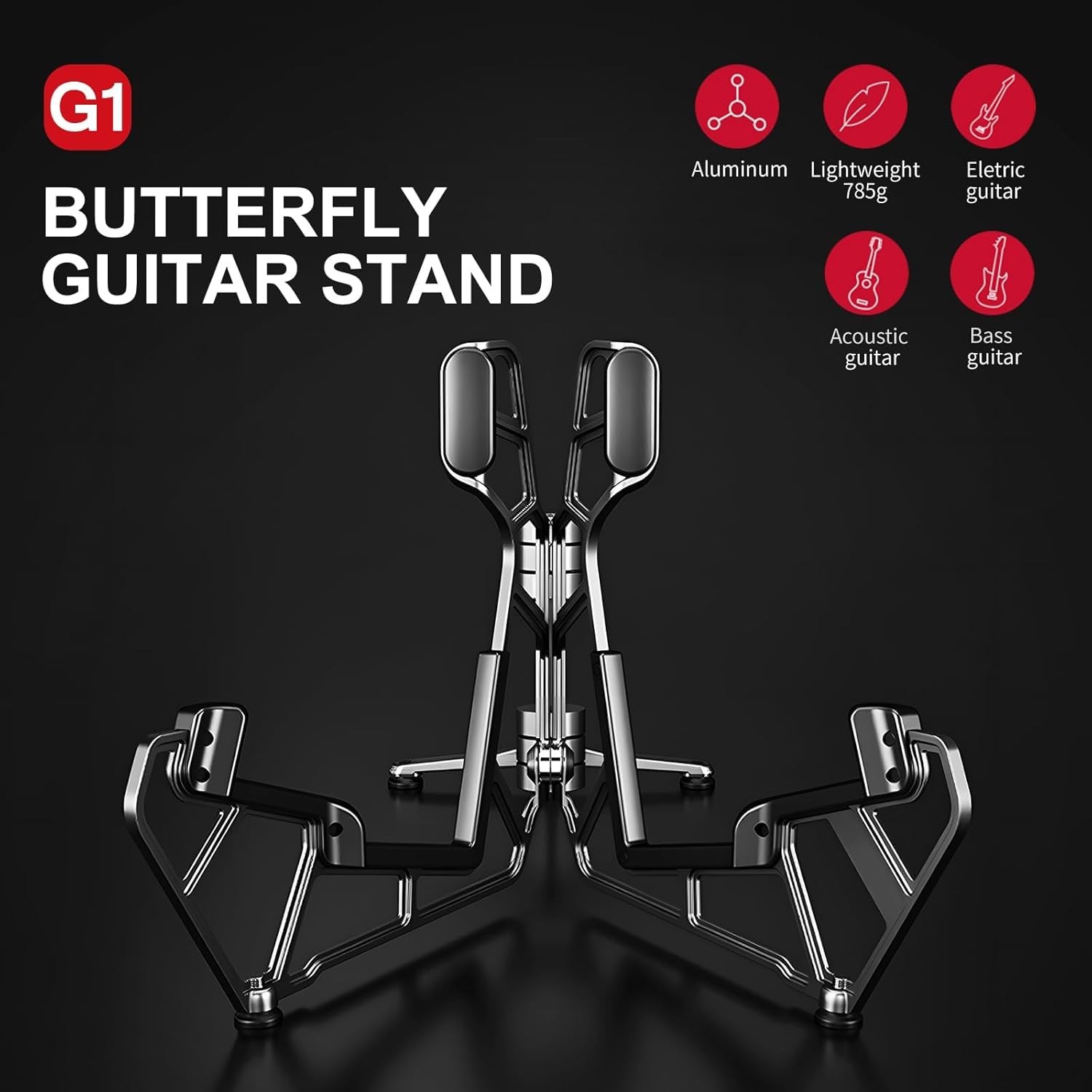 Xvive G1 Butterfly Guitar Stand for Electric, Acoustic and Bass