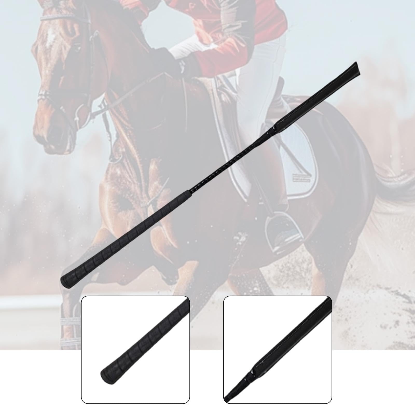 Frusta da Equitazione in PU per Addestramento Equestre, Portatile, in Microfibra, con Impugnatura Ergonomica, Adatta per Competizioni Equestri E Allen
