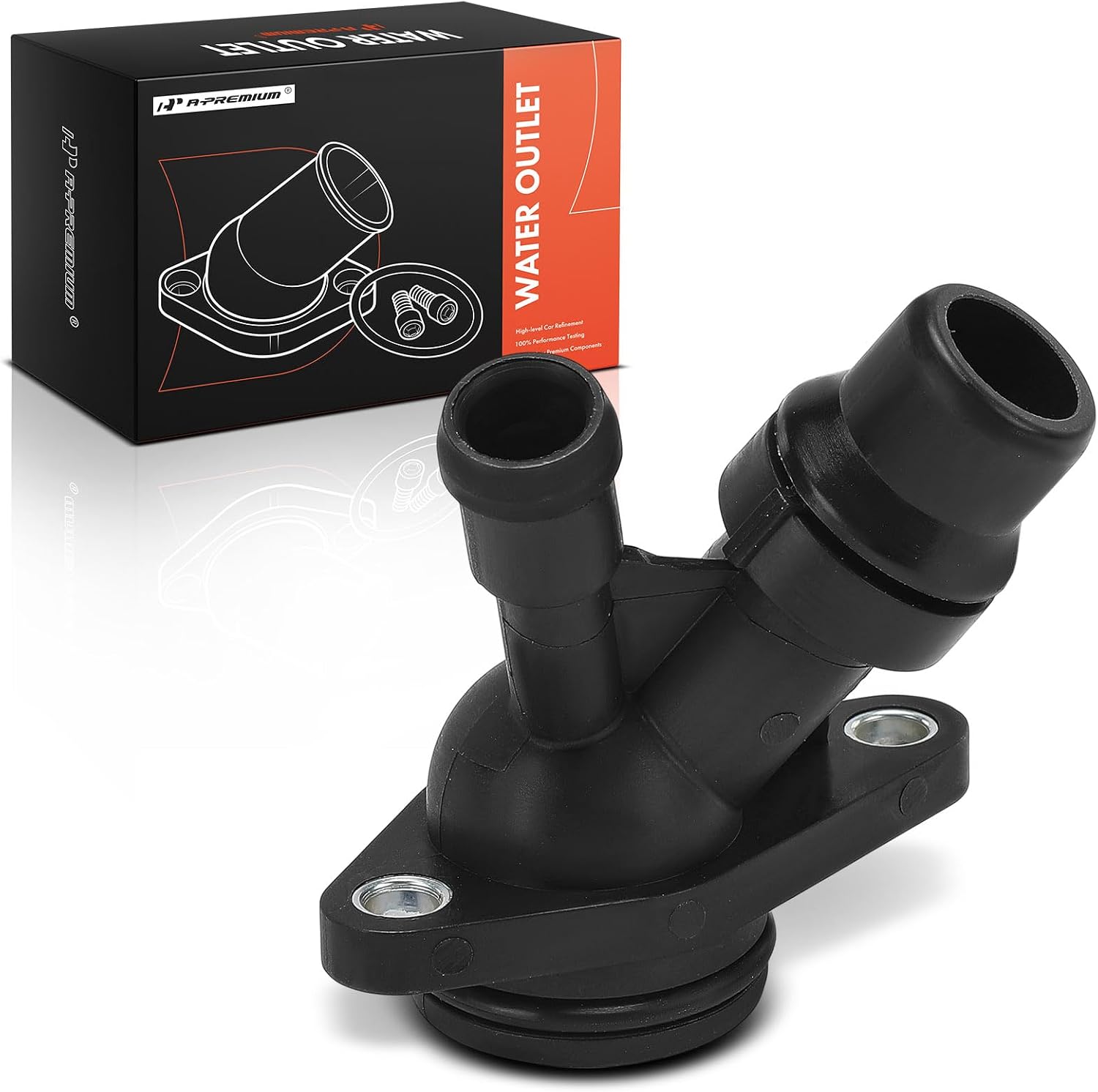 A-Premium Thermostat Housing Water Outlet Compatible with Audi - Q5 2010-2017, A6 2012-2015, A6 Quattro 2013-2015