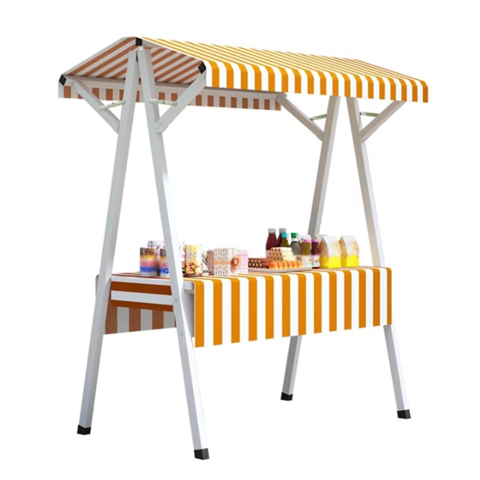 Genérico Carrito de Comida Plegable portátil con Ruedas - Puesto de Mercado Plegable para mercados agrícolas, Fiestas y Eventos - Fácil de Montar, Ligero, versátil y práctico