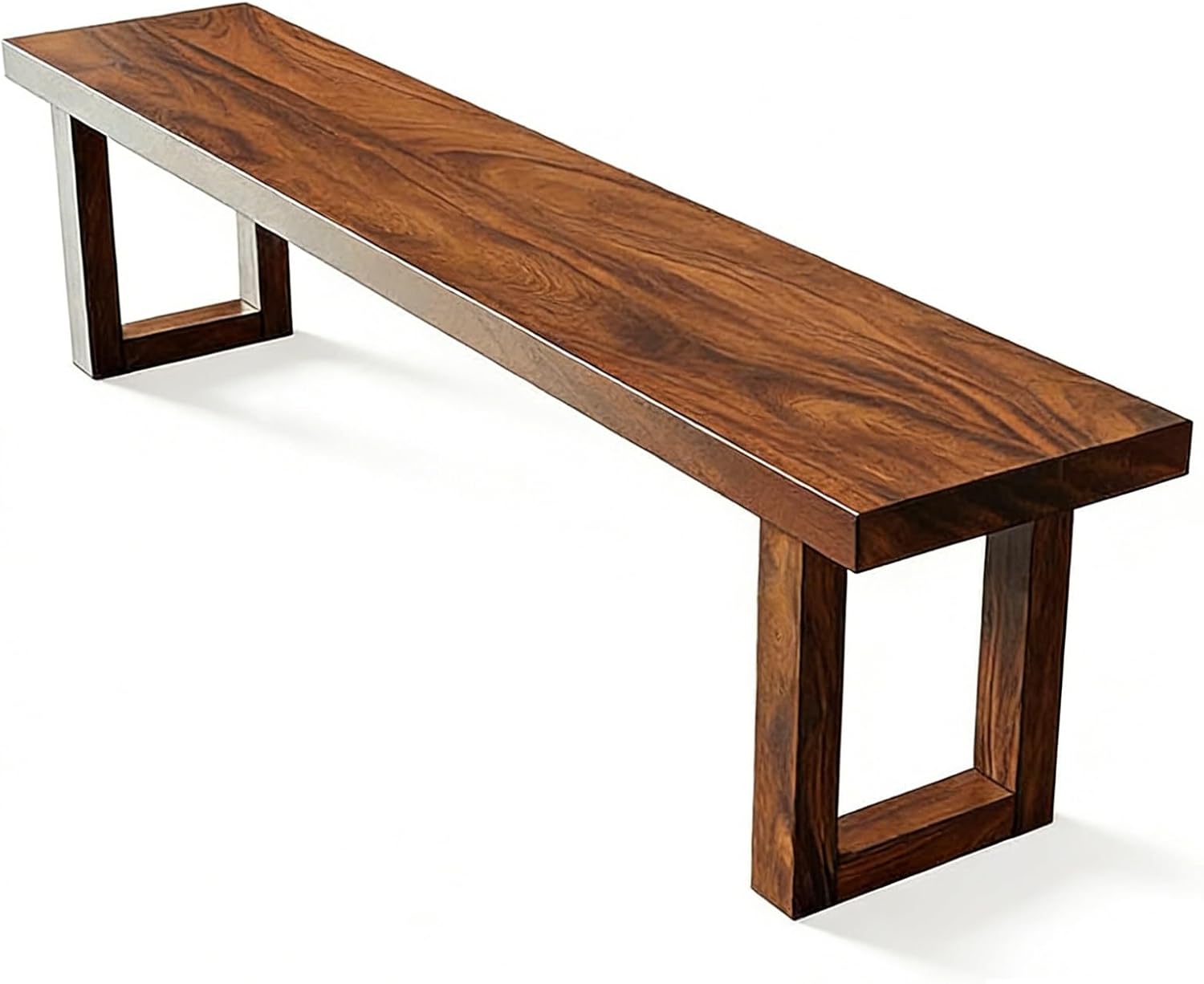 Wooden Outdoor Bench, 18in High Outdoor Garden Bench, U Shaped Legs, Suitable for Bedrooms and Dining Rooms, Load Capacity 880 Lbs(100x45x30cm/39x18x12in)