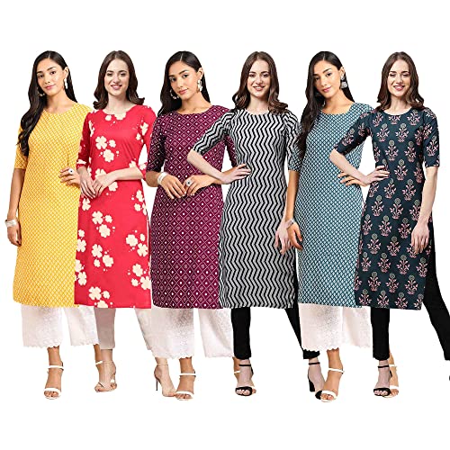 Image of Pinkmint Women's Crepe Digital Print Straight Kurta