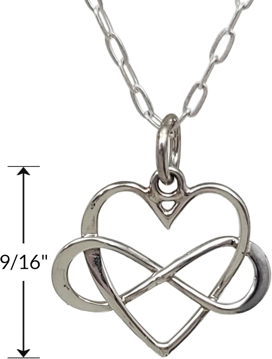EnCharmed Sterling Silver Infinity Heart Charm Necklace, Endless Romance Pendant Jewelry, 18" - Image 2