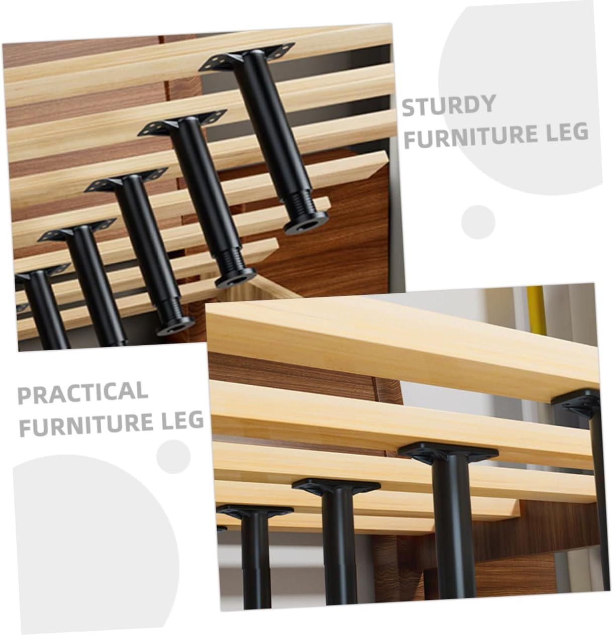 6pcs Adjustable Bed Leg Support Heavy Duty Furniture Legs for Tables Cabinets and Material Height Range Replacement Feet