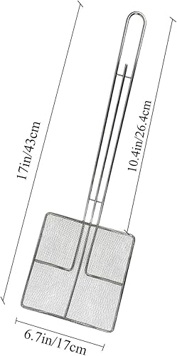 Miniatura 2 de 2 unidades - Freidora de araña de cocina, cuchara, espumadera para freír, colador para cocinar cuchara de colar profundo, cucharón de aceite, mango