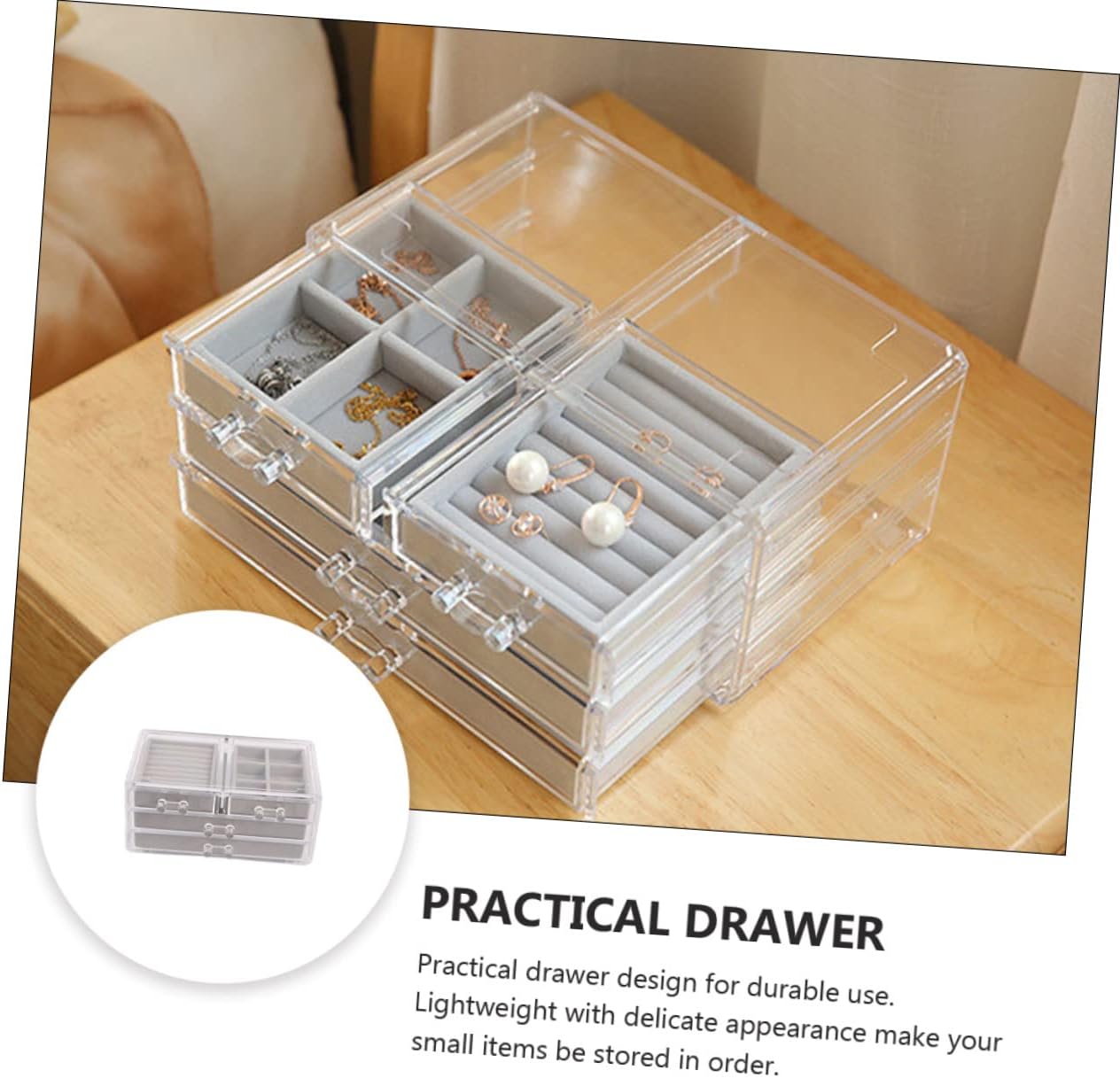 Jewellery Box Chinese Desk Storage Trinket Box Makeup Organizer Lipstick Storage Makeup Display Case