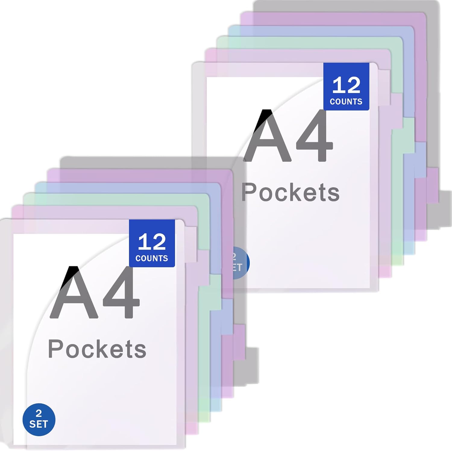 120 Count Plastic Binder Dividers with Pockets, 20 Pack of 6 Tab Multicolor Dividers for 3 Ring Binders, Big Insertable Tabs, Works with Sheet Protectors