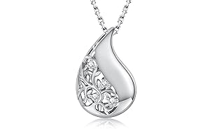 925 Sterling Silver Tree of Life Teardrop Urn Necklace for Ashes