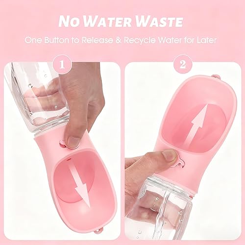 Miniatura 4 de 2-in-1 Dog Water Bottle with Food Container - 10oz Leak-Proof Travel Water Dispenser, Travel Water Bowl for Cats, Dogs, and Puppies - Essential for