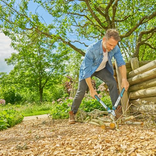 Gardena EasyCut S, sécateur à lame franche pour bois frais jusqu'à 45 mm, lames affûtées avec précision, PowerCoating pour des coupes nettes, design ergonomique, 900 g léger (12030-88)