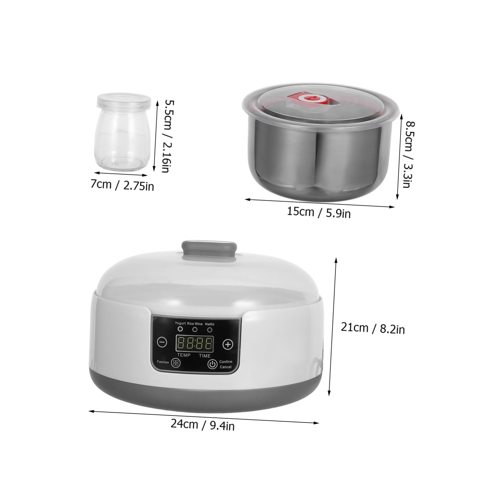 HANABASS Automatic Yogurt Maker with LCD Display Machine Hour Timer Temperature Control Includes Jars for DIY Yogurt
