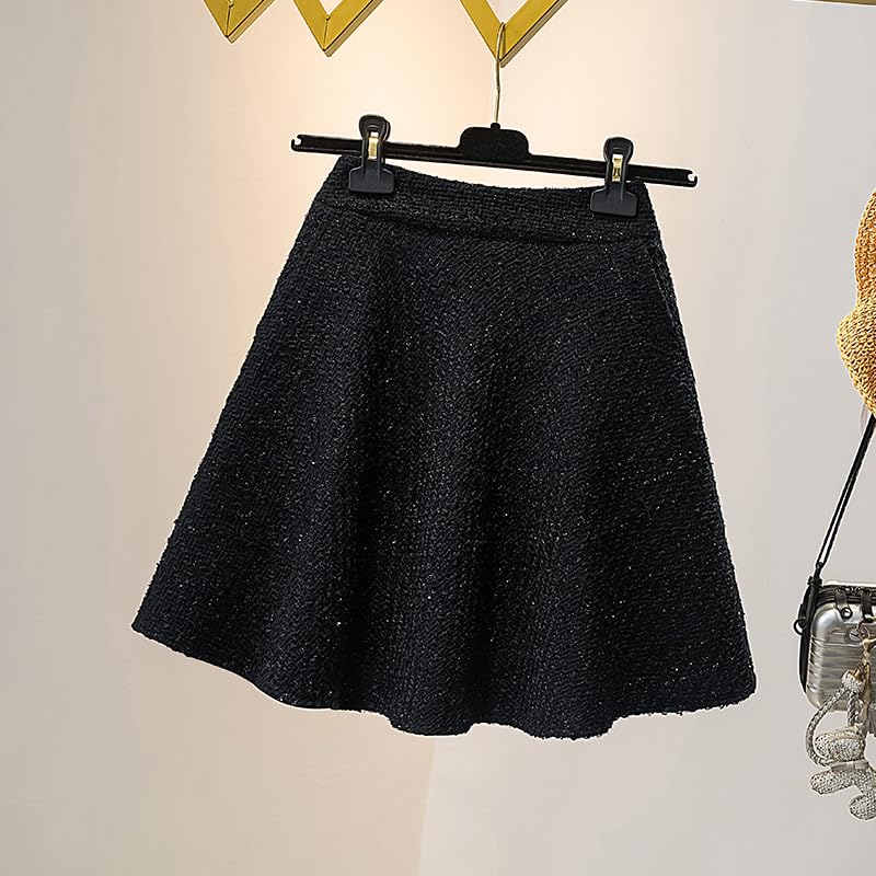 Color Block Casual A-Line Skirt Women's Fall Winter3