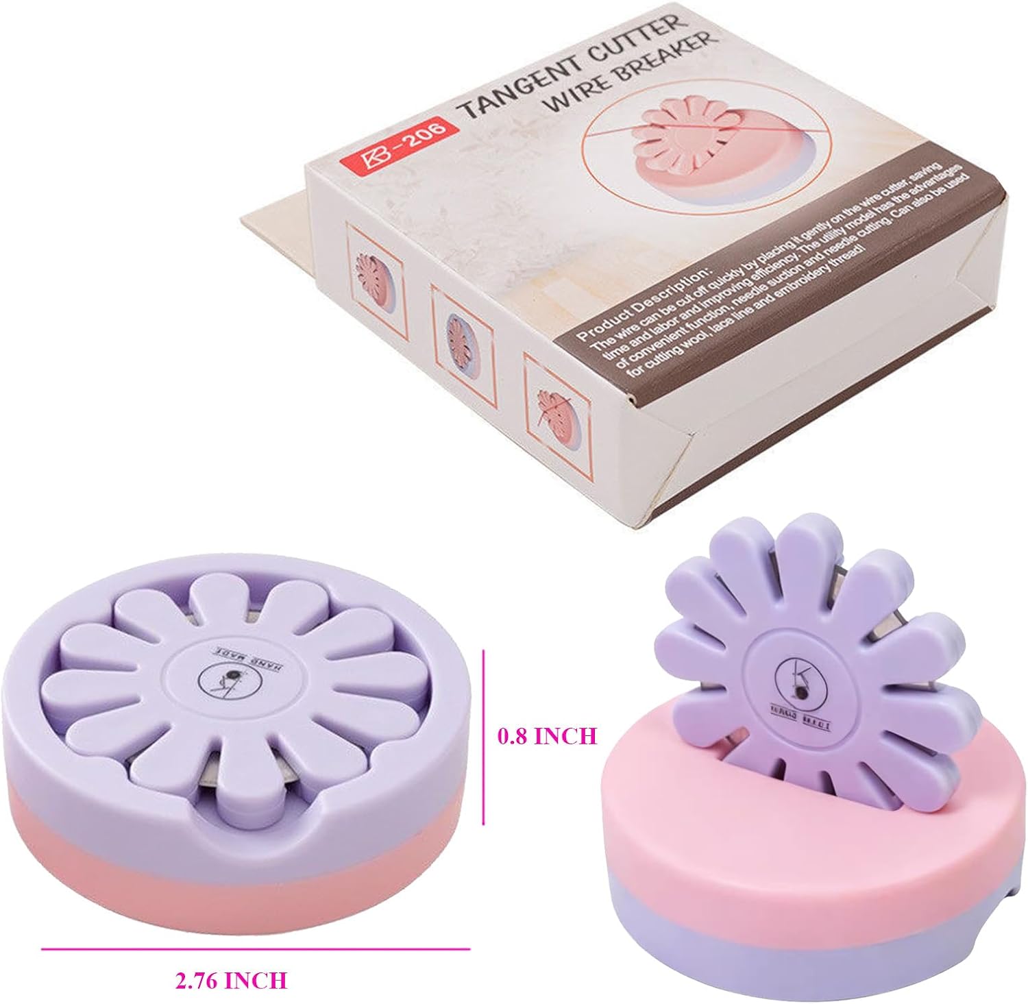 Yushen Thread Cutter Tool for Sewing, Flower Thread Cutting with Stand Quilting Supplies for Sewing Tools Magnetic Pins Holder Chain Piecing Blade Not Removable (Purple Case) image 2