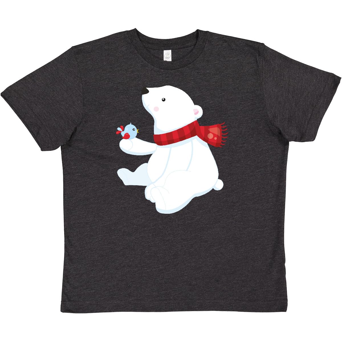 inktastic Polar Bear, Cute Bear, Bear with Scarf, Bird Youth T-Shirt