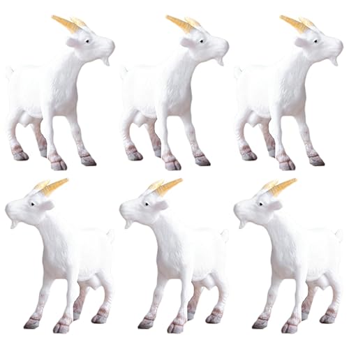 Toddmomy 6Pcs Goat Figurines Realistic Small Farm Animal Toys, 2