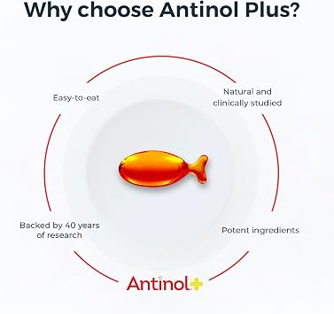 Antinol Plus, Mobility, Hip, and Joint Supplement for Cats, Green-Lipped Mussels and Krill Oil - Cat Joint Supplement, 60 Soft Gels
