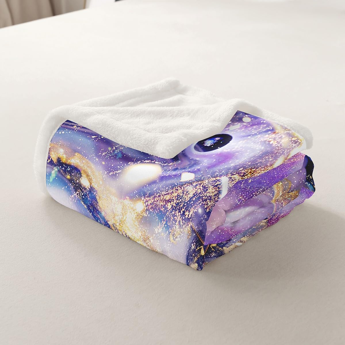 Amazon.com: Marble Throw Blanket Purple Gold Marble Fleece Throw