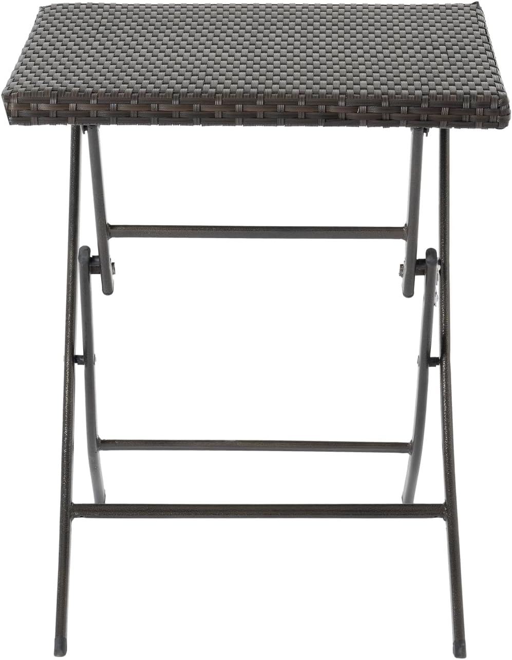 Rattan Patio Bistro Set, 3 PCS Foldable Outdoor Patio Furniture Sets, with Folding Table and Two Chairs for Garden, Backyard, Pool