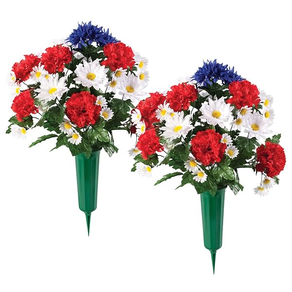 Elegant Red, White, and Blue Florals